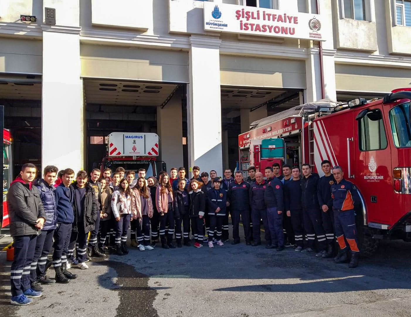 Şehit İsmail Erez Vocational High School, Firefighting Department students visited us. - News - Istanbul Fire Department